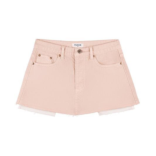 parke x scl oversized denim skirt -petal