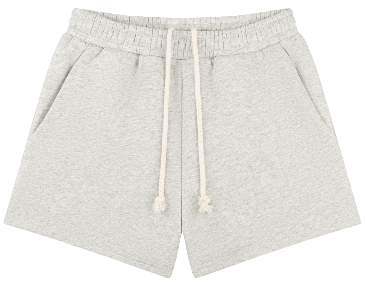 Fleece Lounge Sweatshorts flat lay-classic grey