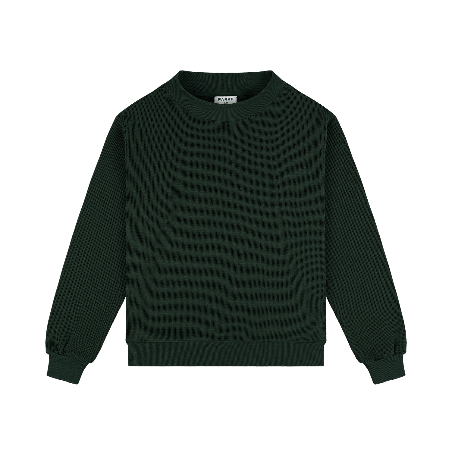 Waffle Mockneck Pullover - Forest – PARKE