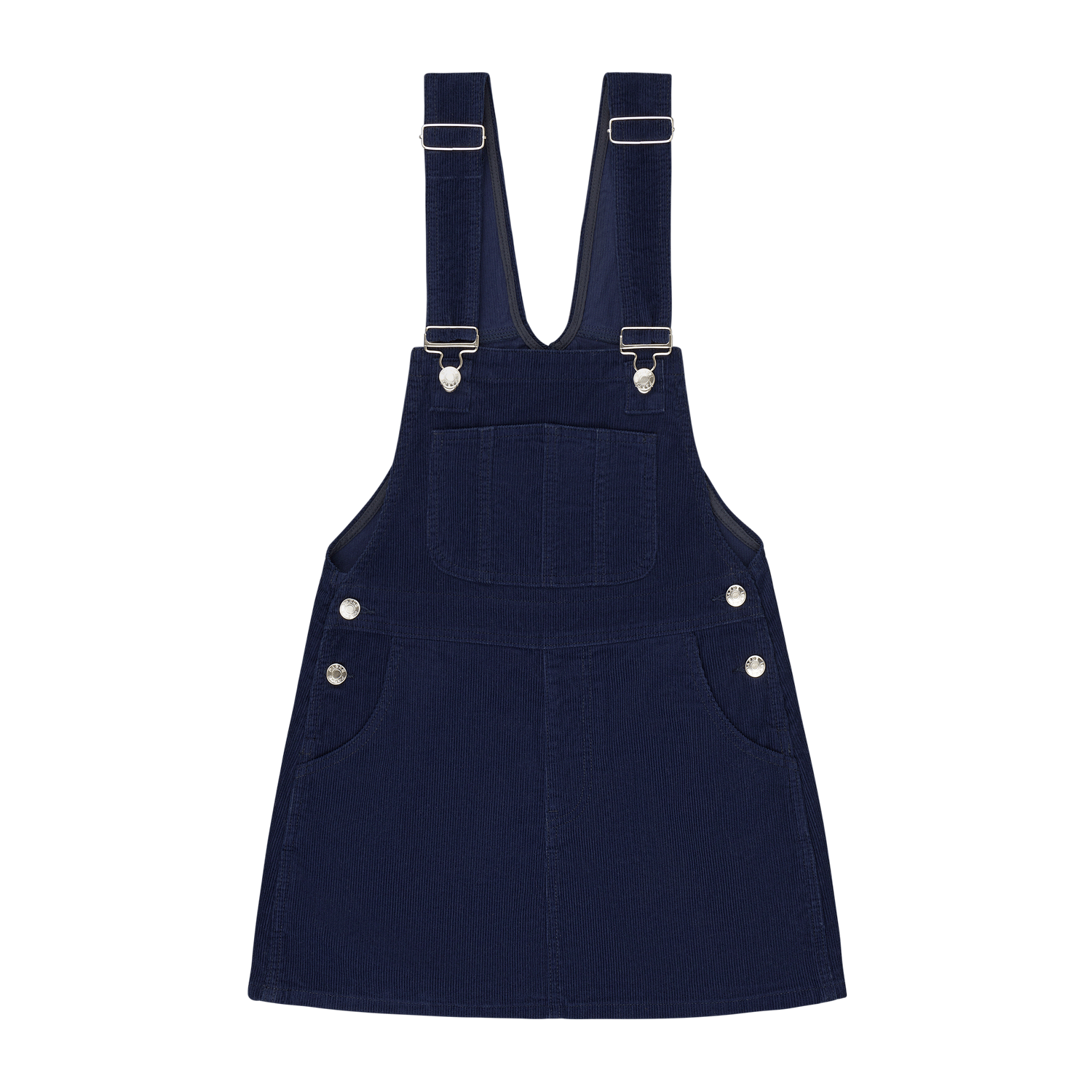 Corduroy Overall Mini Dress Navy Corduroy / S