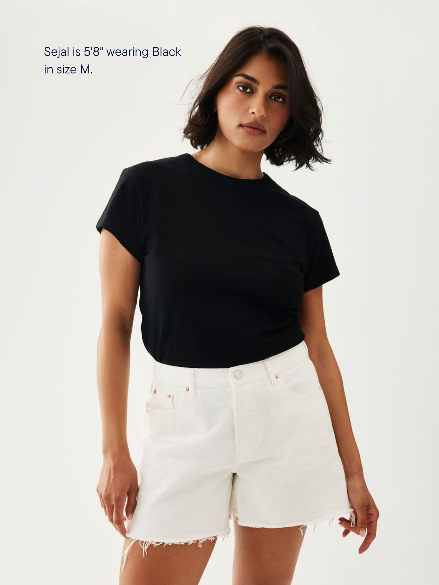 girl wearing core tee -black