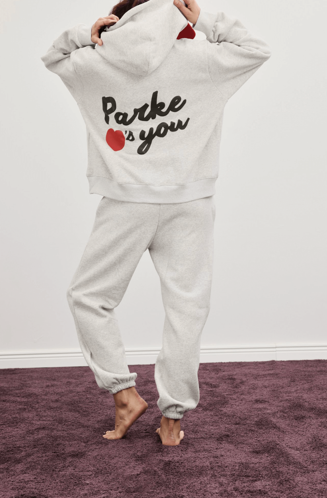 parke loves you hoodie -classic grey