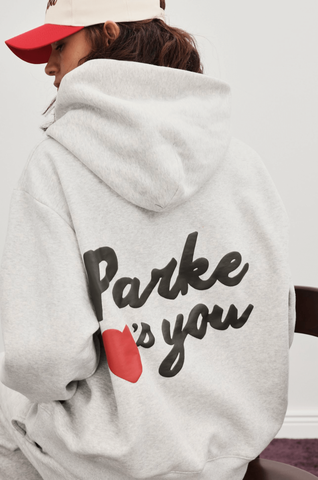 parke loves you hoodie -classic grey