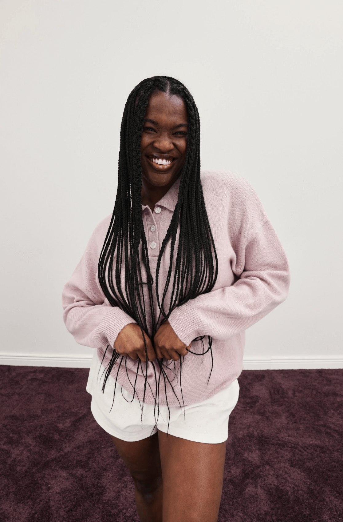 girl wearing ballet polo sweater - ballet