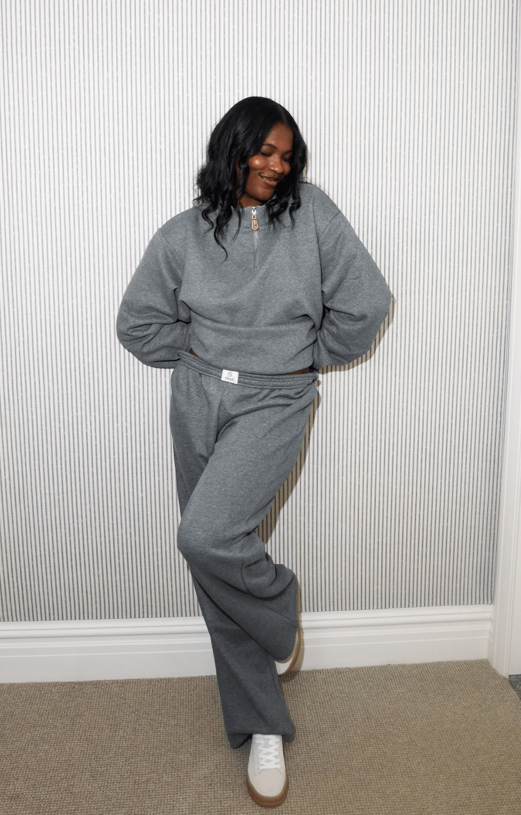 girl wearing sweat boxer pants -stormy