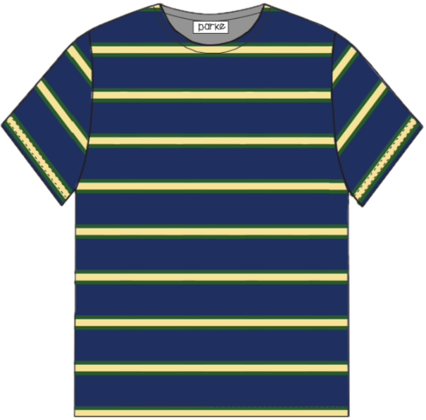 striped tee flat lay -denim stripe