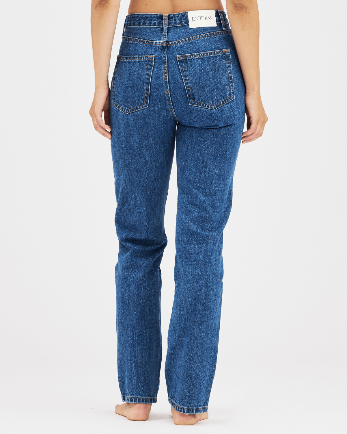 back of med wash 90s straight jean -med wash