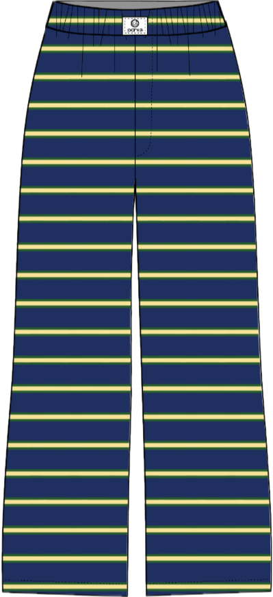 cotton boxer pants flat lay -denim stripe