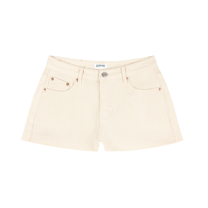 Denim Mini Shorts - Cream – PARKE