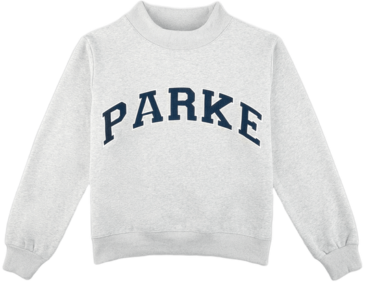 varsity mockneck flat lay -classic grey + navy