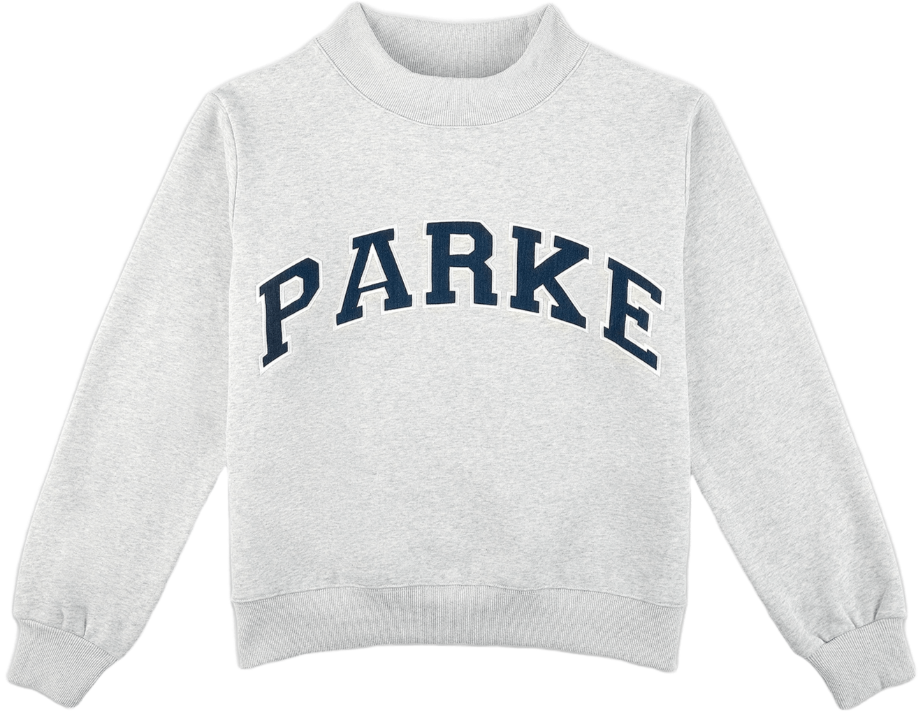 varsity mockneck flat lay -classic grey + navy