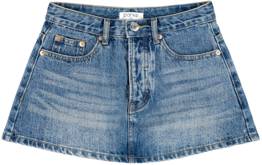 denim mini skirt -medium wash
