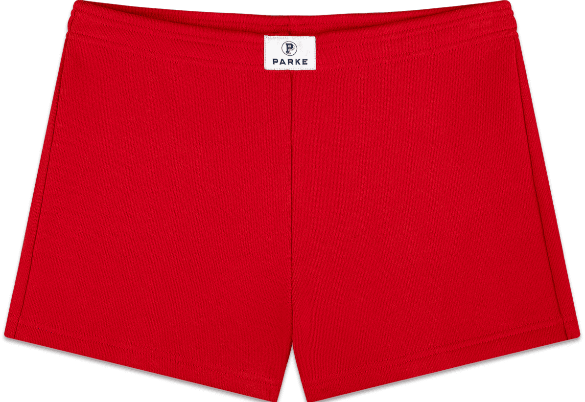 mini sweatshorts -firecracker