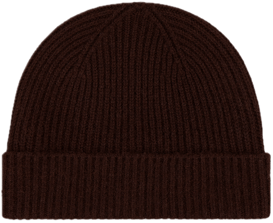 chocolate cashmere hat flat lay - chocolate