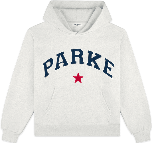 varsity star hoodie -heather grey + navy