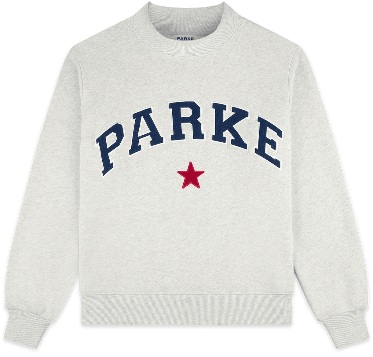 coastal star varsity mockneck flat lay -heather grey