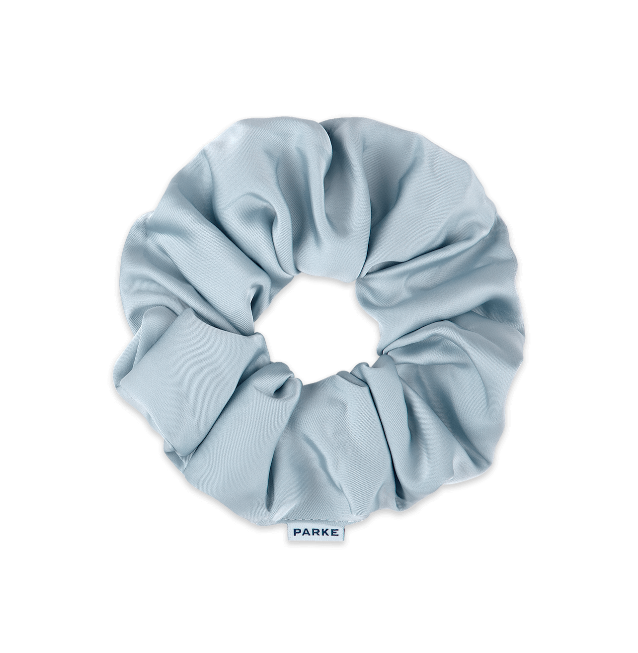 satin scrunchie flat lay -something blue