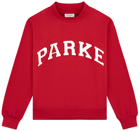back to school varsity mockneck -crimson + white