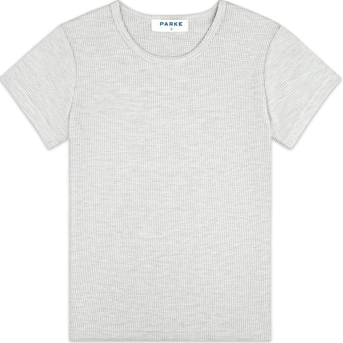 Waffle Tee flat lay -heather grey