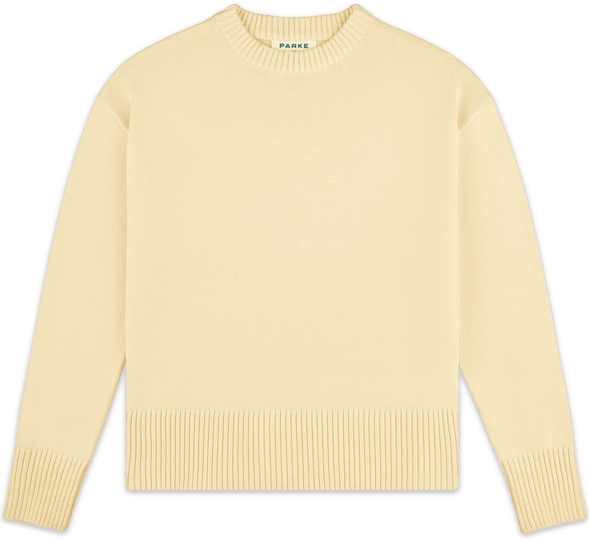 cotton crew sweater -yellow