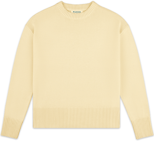 cotton crew sweater -yellow