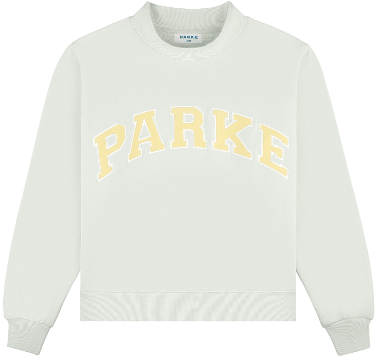 varsity mockneck -something blue + peel
