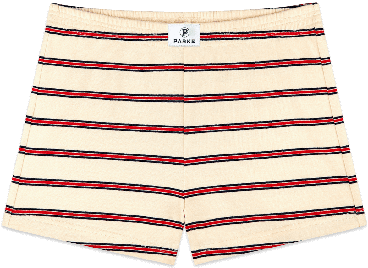 cotton mini shorts -firecracker stripe