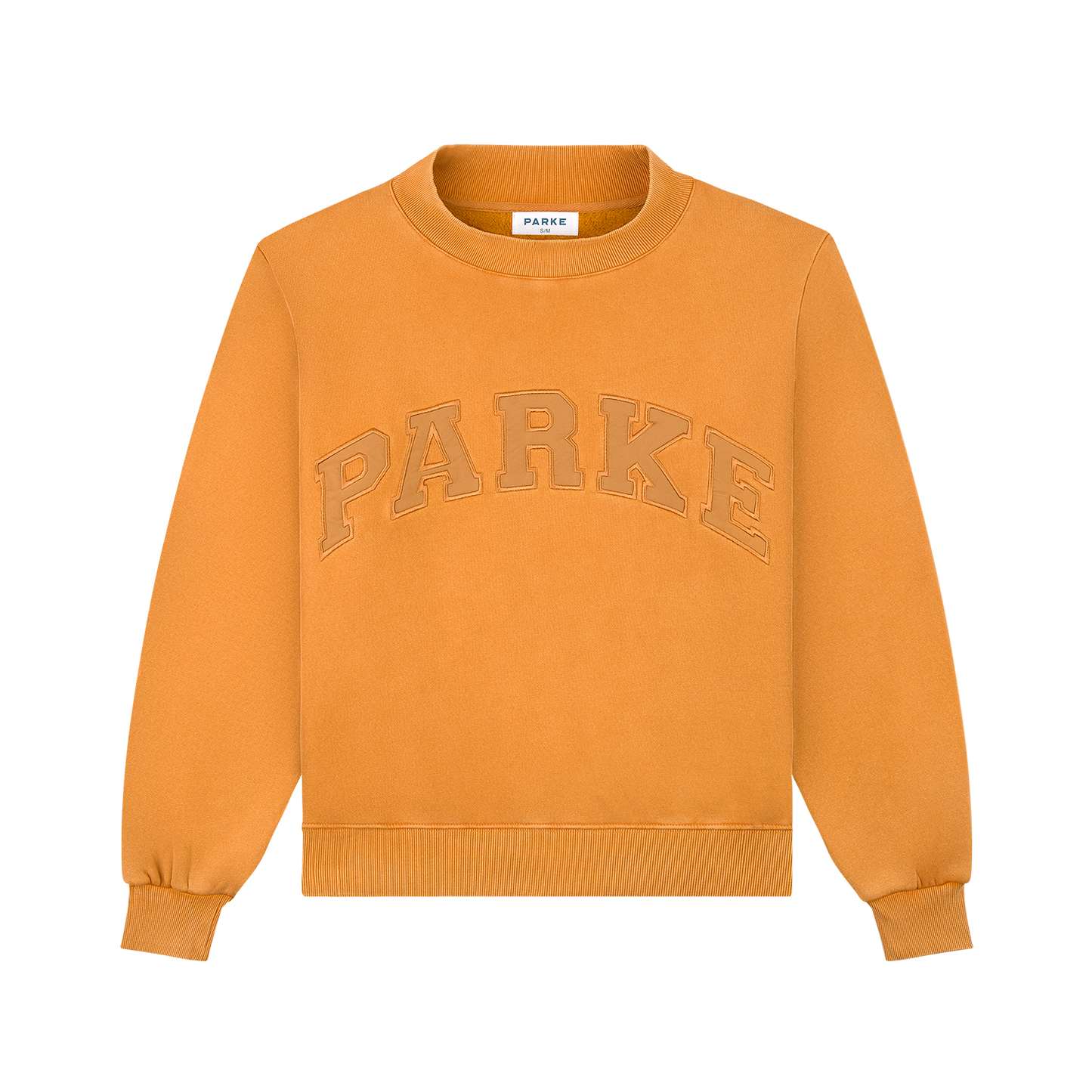 Halloween Varsity Mockneck flar lay -acid wash amber + amber