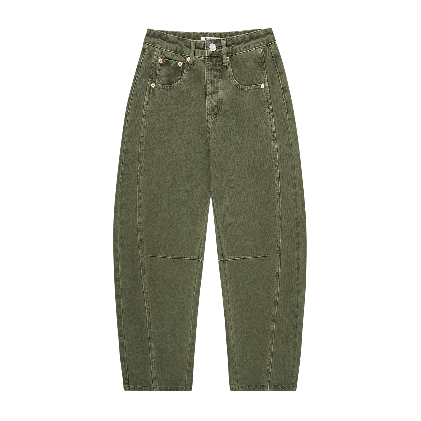 horseshoe jean flat lay -olive