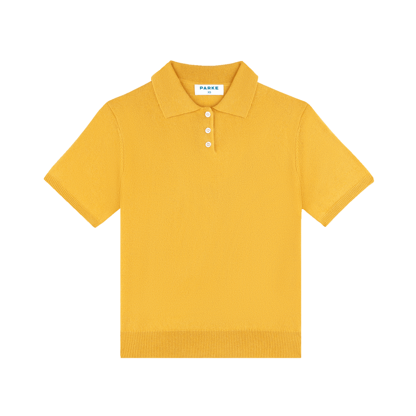 short sleeve classic polo sweater -marigold