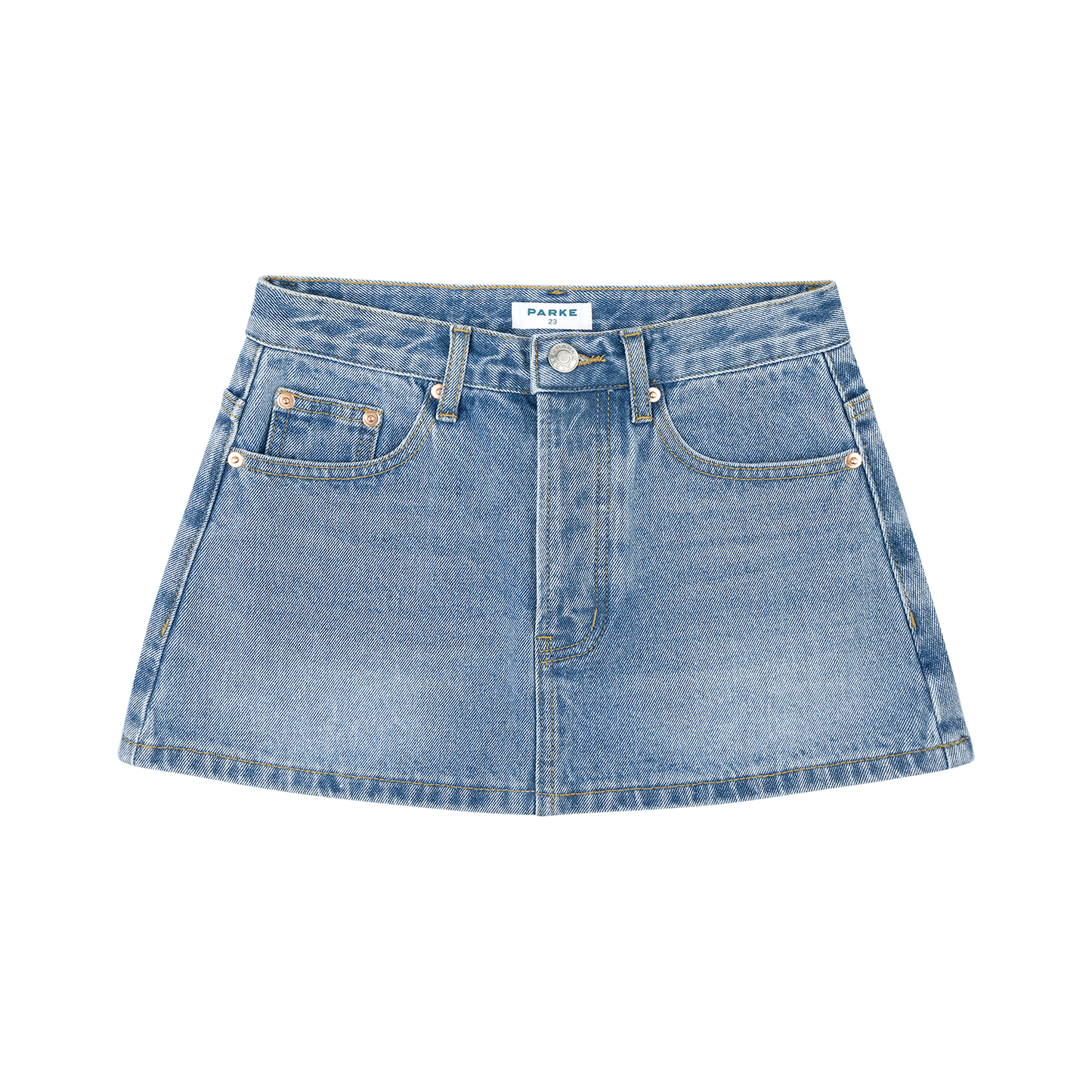 denim mini skirt -vintage wash