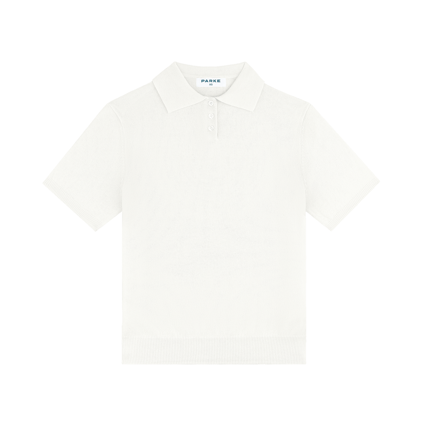 short sleeve classic polo sweater -cream