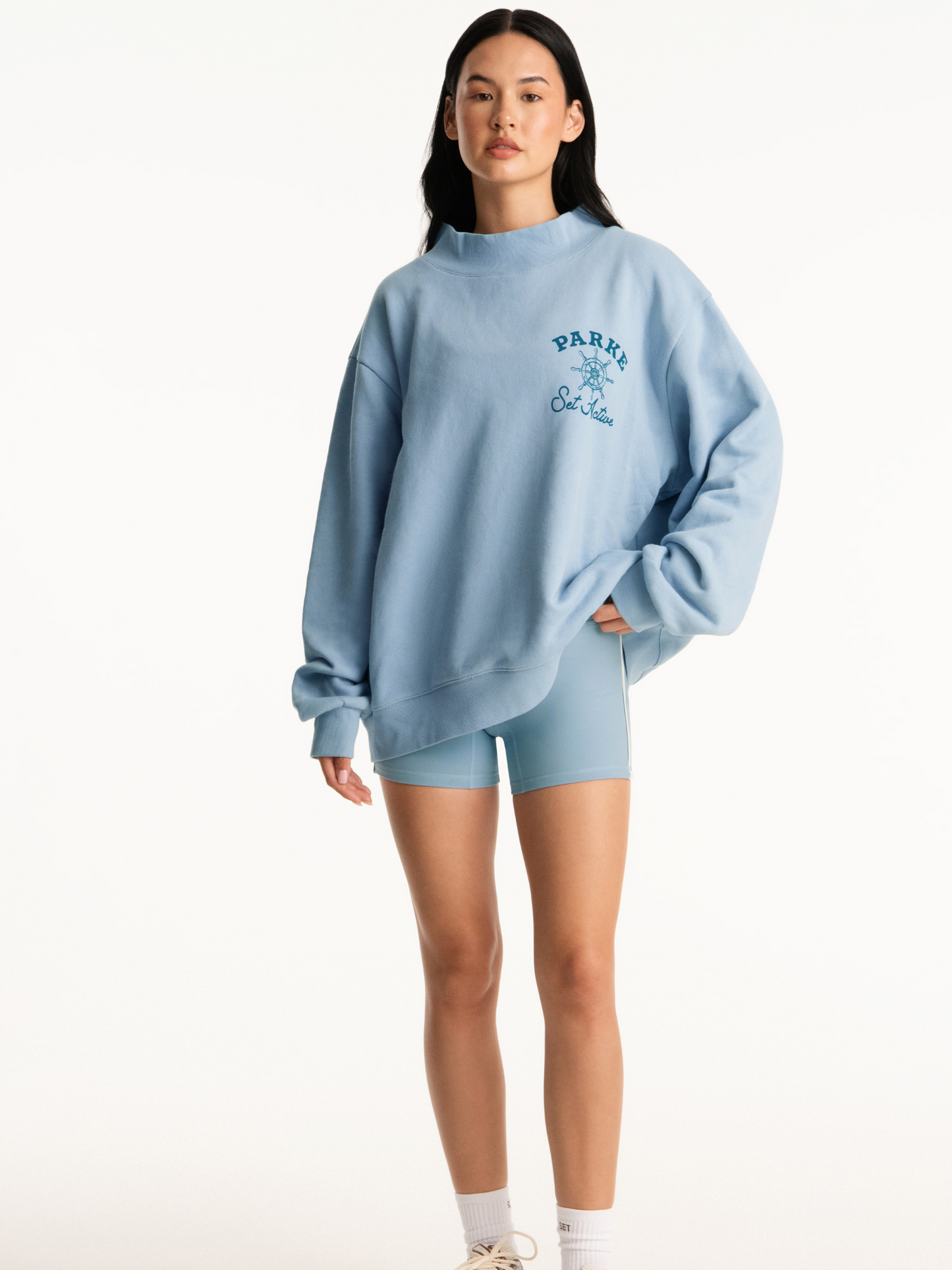Parke x SET Sail Graphic Mockneck -overcast