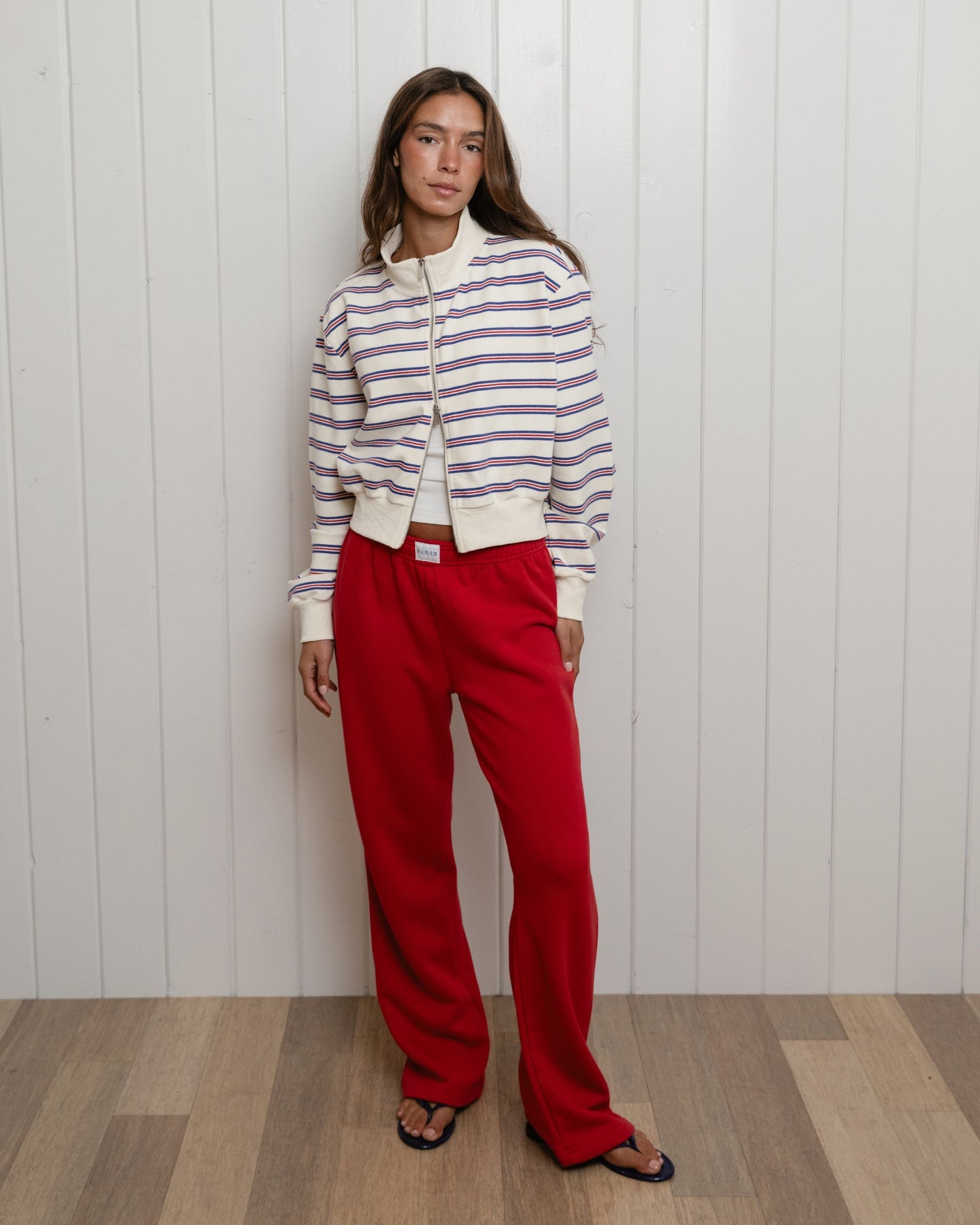 Zip Up Mockneck - Anchor Stripe