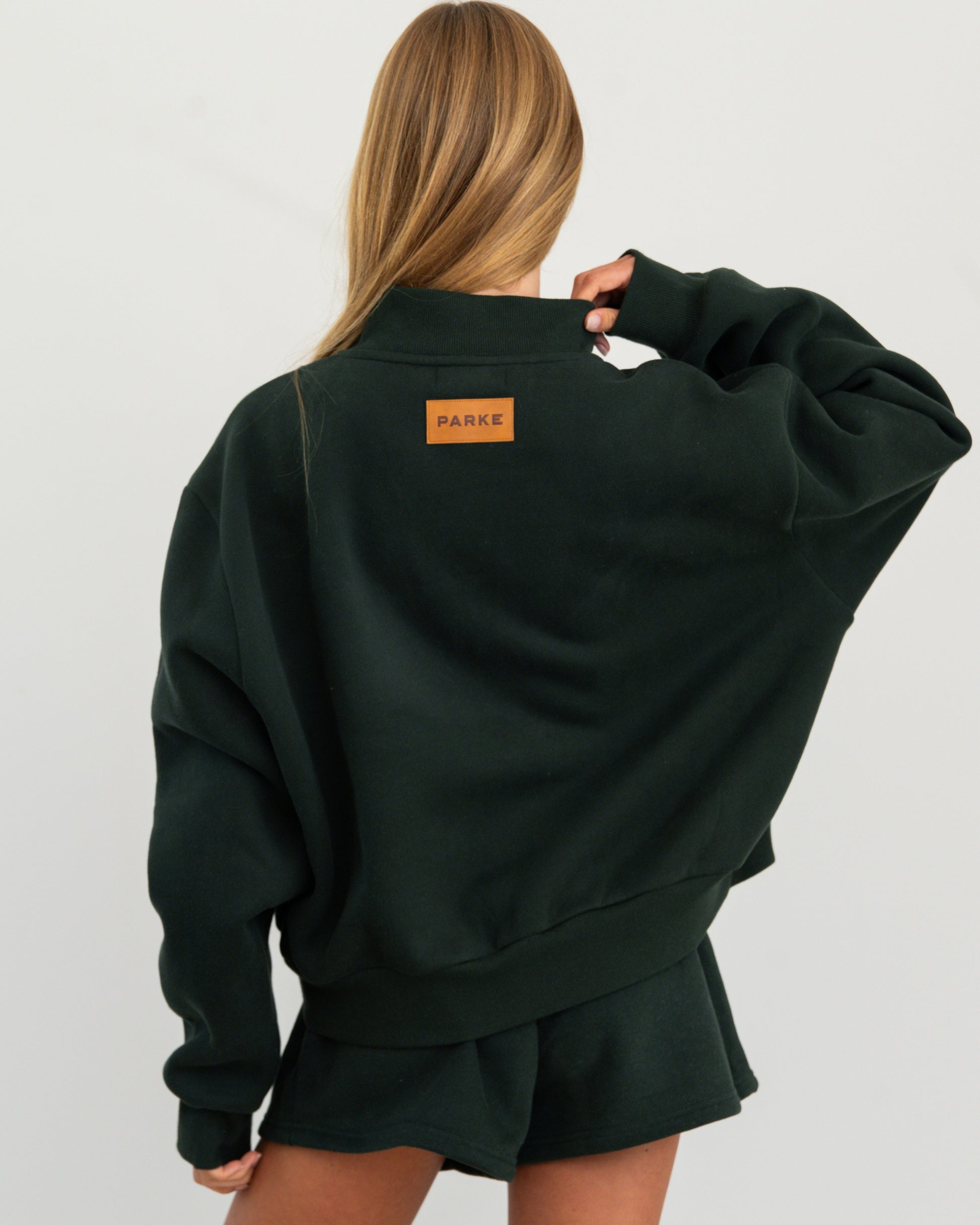 Zip Up Mockneck - Forest