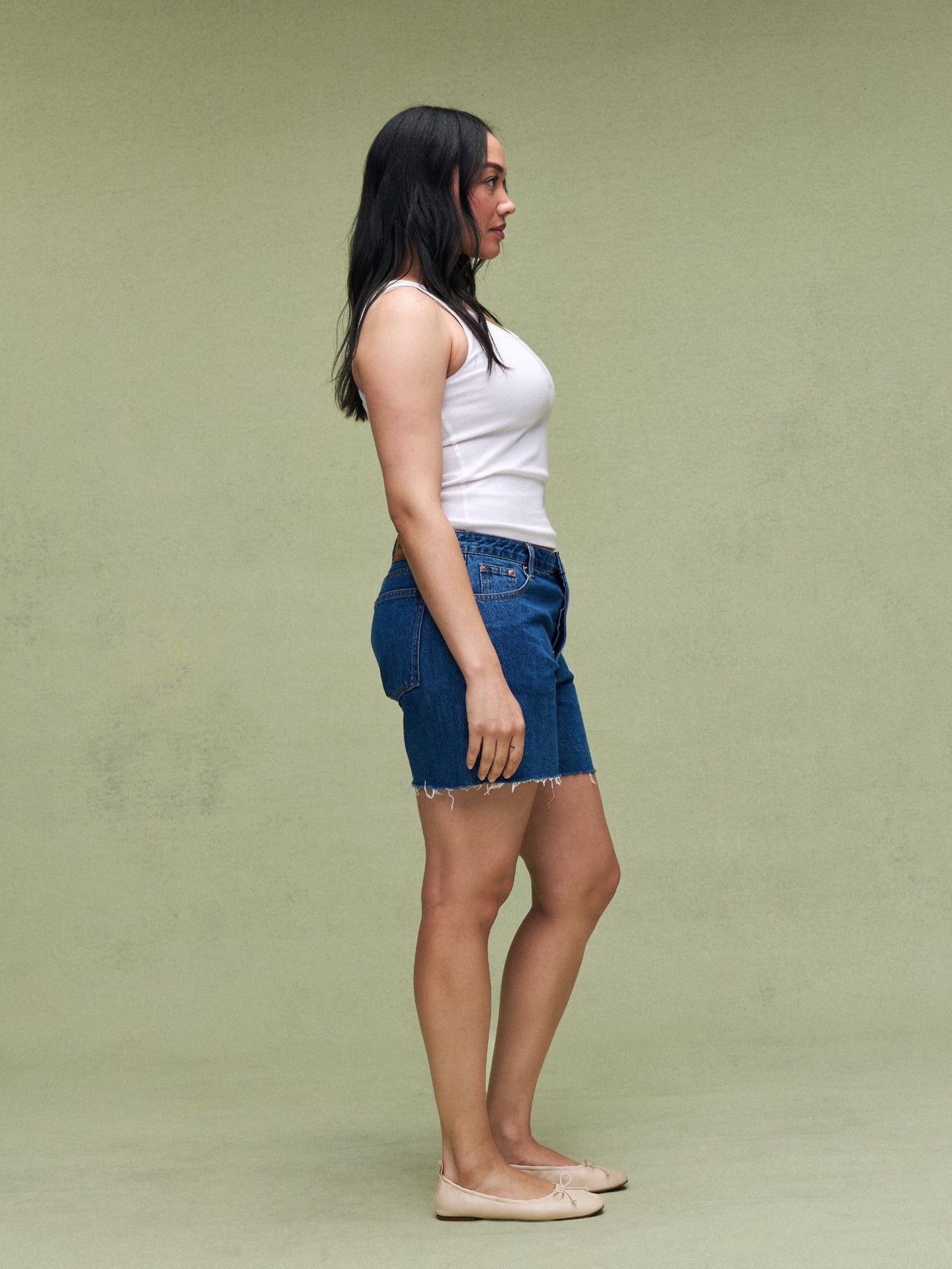 Long Baggy Shorts - Medium Wash