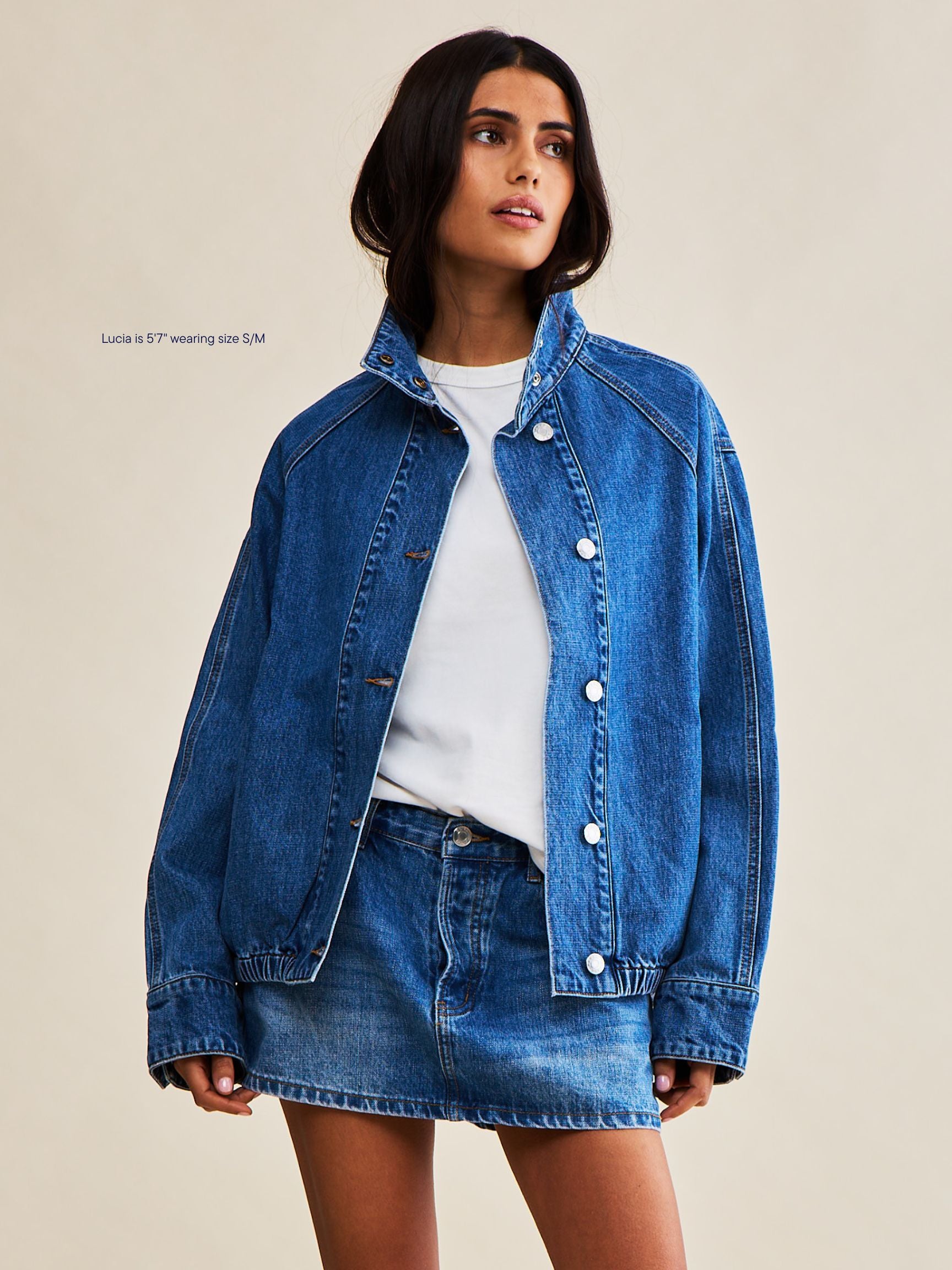 bomber jacket -medium wash