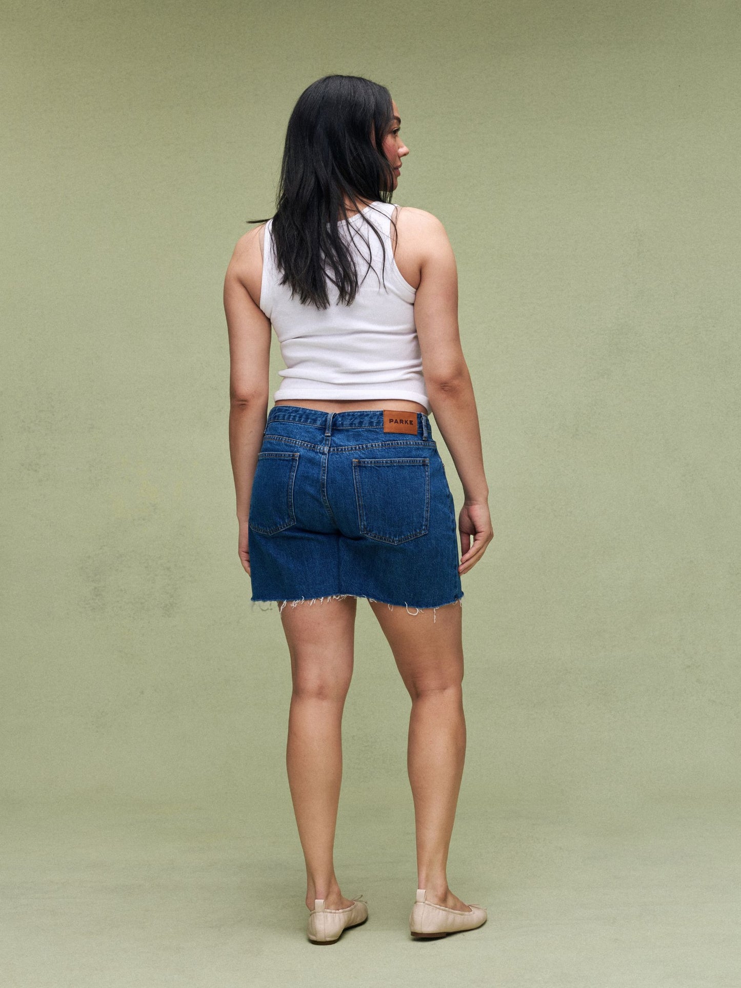 Long Baggy Shorts - Medium Wash