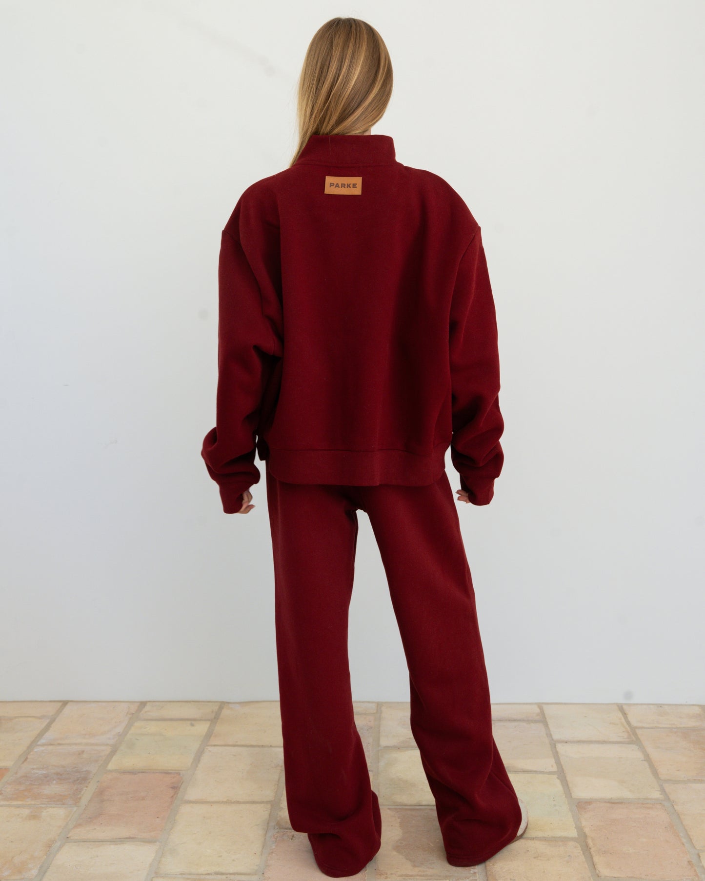 Zip Up Mockneck - Maroon