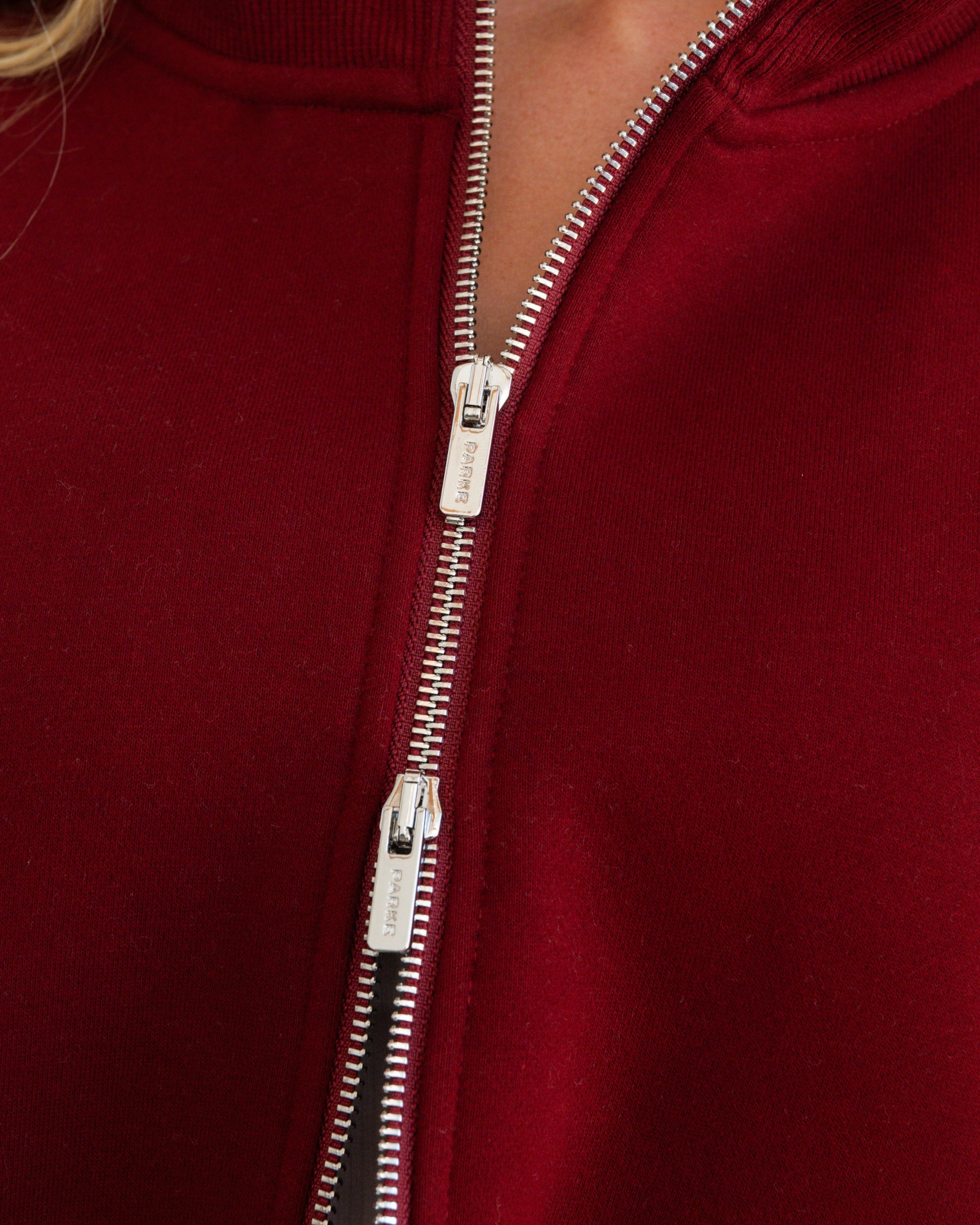 Zip Up Mockneck - Maroon