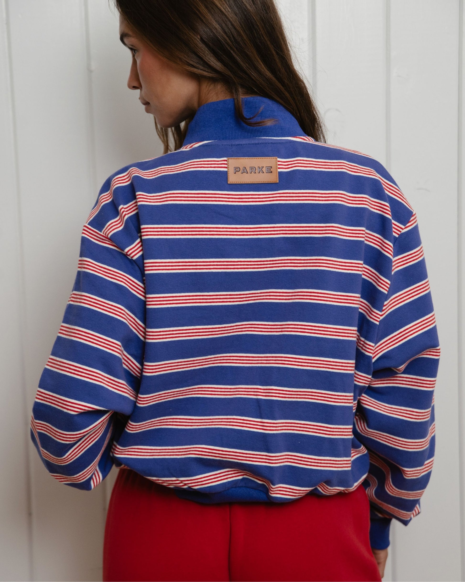 Zip Up Mockneck - Sailor Stripe