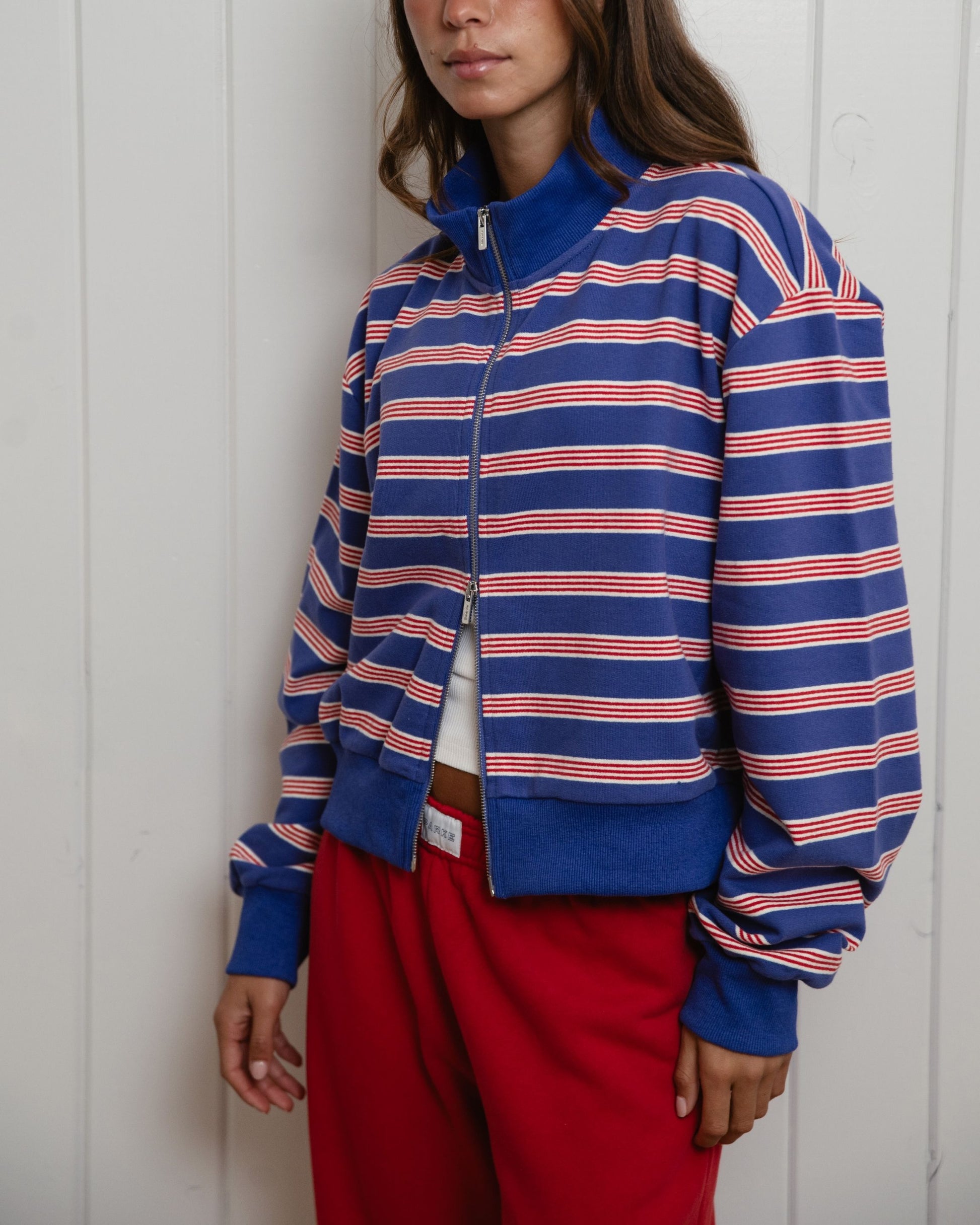 Zip Up Mockneck - Sailor Stripe