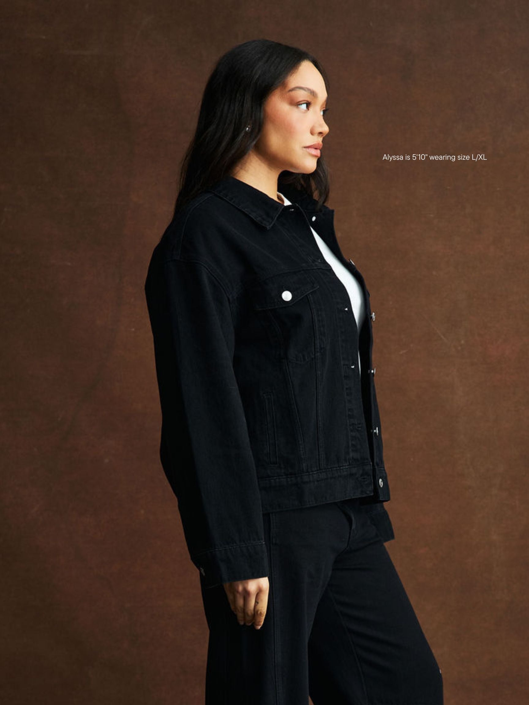 Oversized Denim Jacket - Black – PARKE