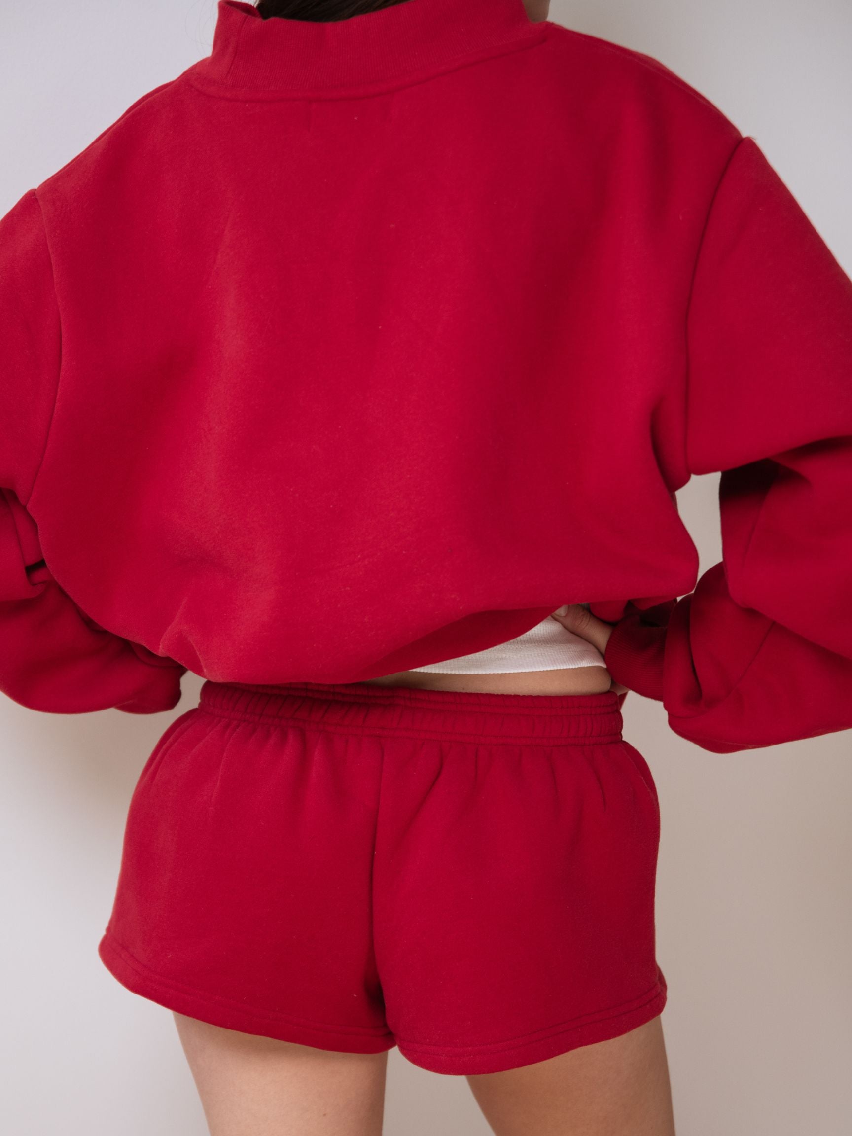 girl wearing Brunch Boxer Shorts -red