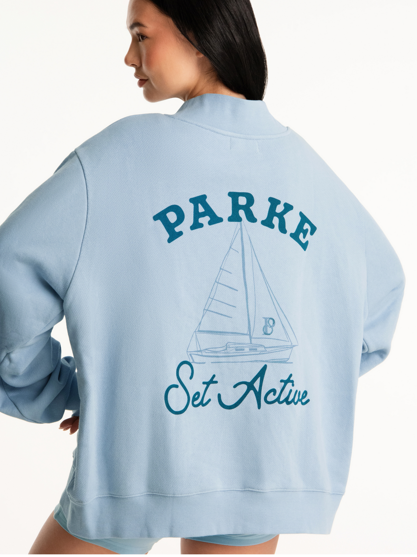 Parke x SET Sail Graphic Mockneck -overcast