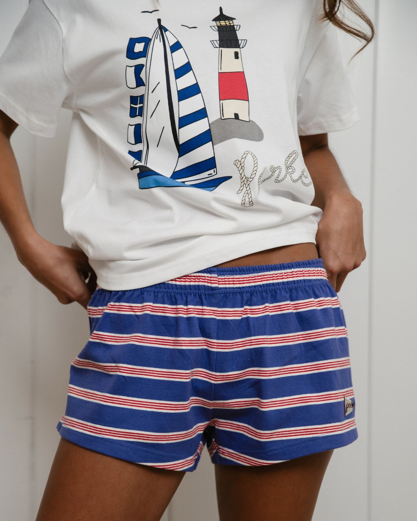 Patched Cotton Boxer Shorts - Sailor Stripe