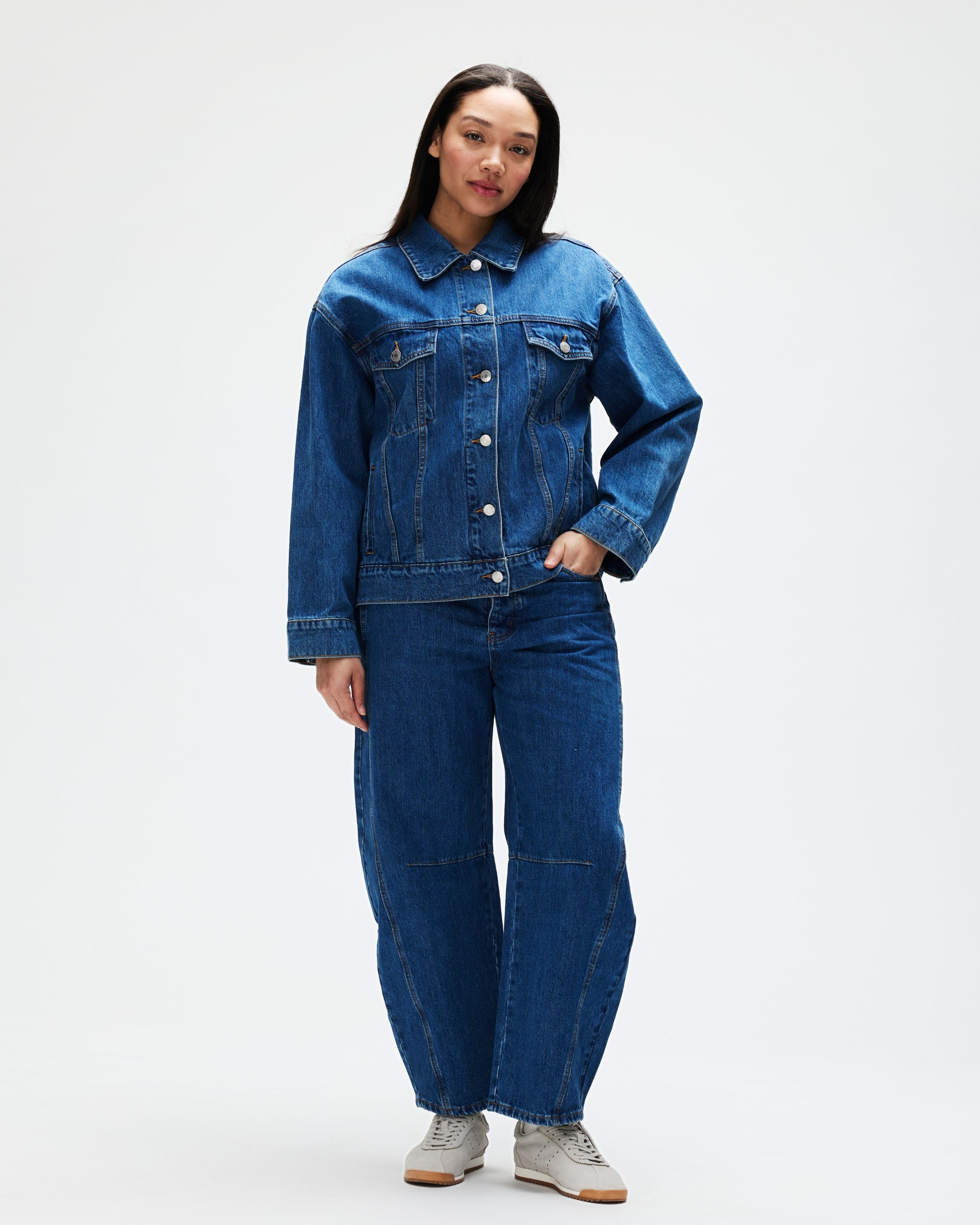 Oversized Denim Jacket - Medium Wash – PARKE