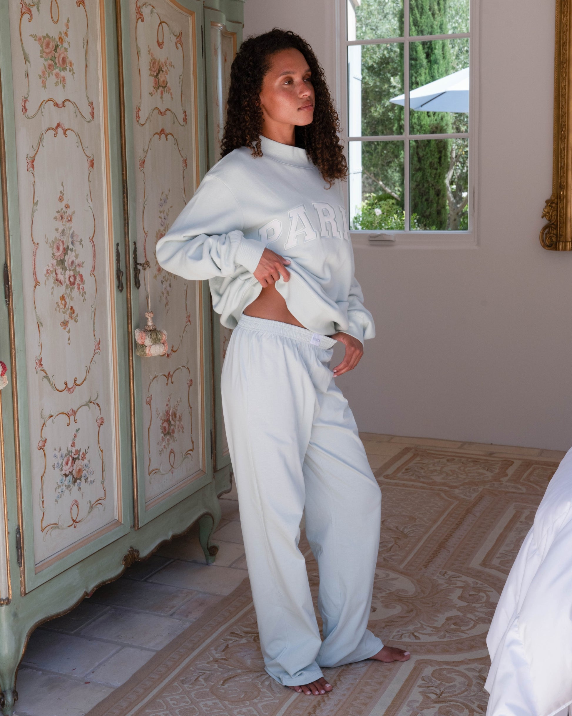 Cotton Boxer Pants - Pale Blue