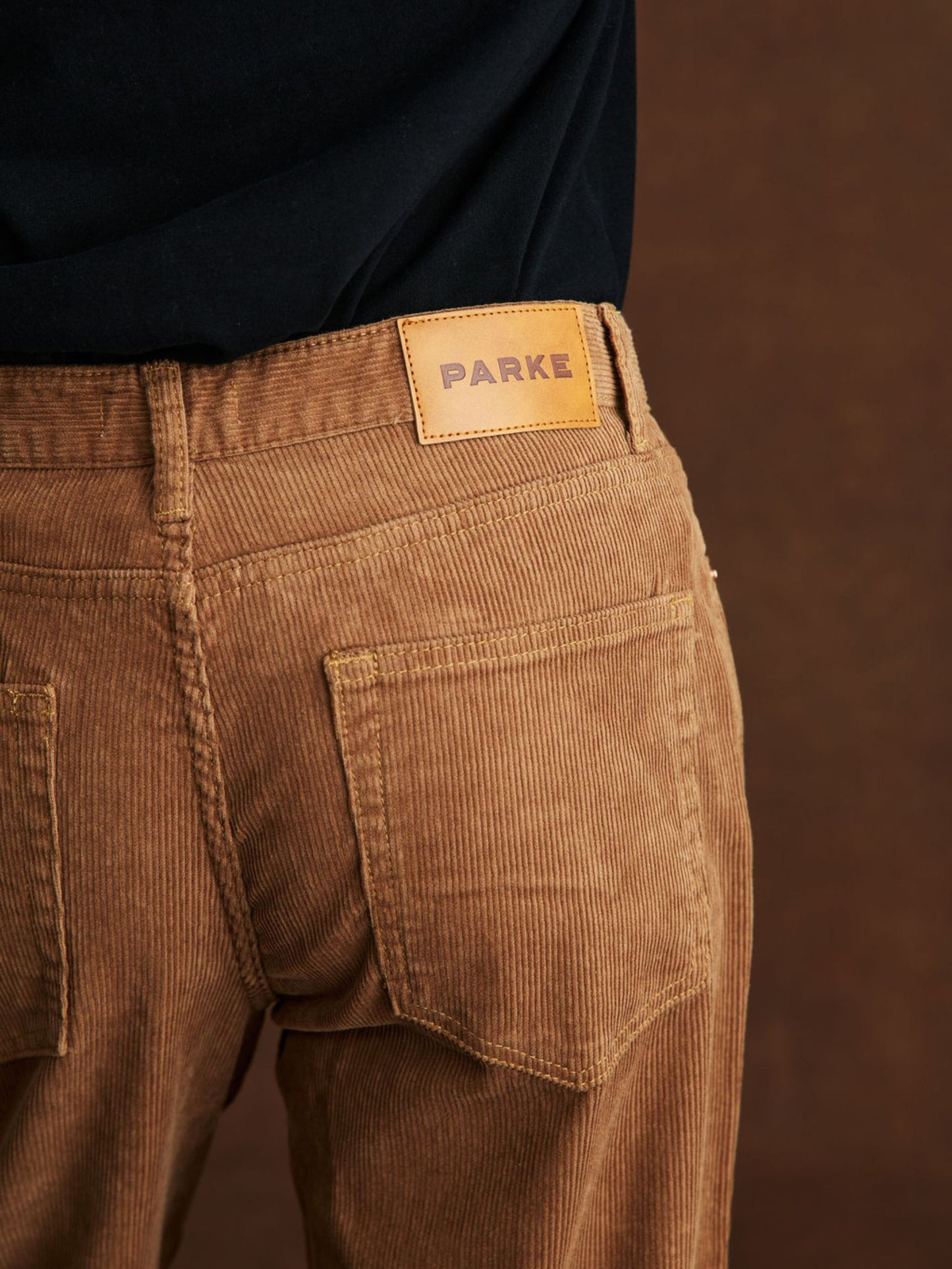 girl wearing Classic Straight Pants -caramel corduroy