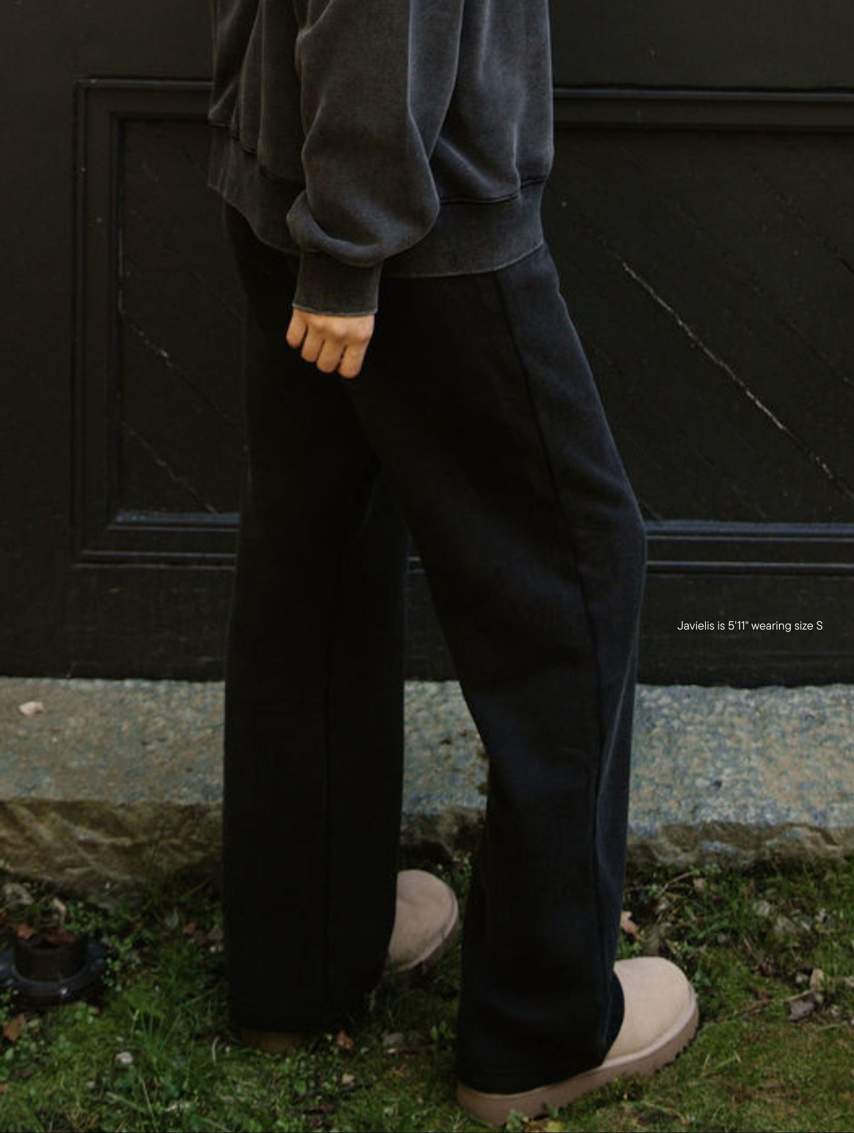 boxer sweatpants -acid wash black